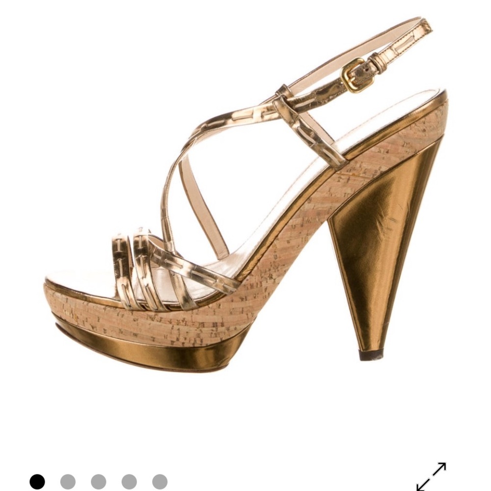 Prada Gold Strappy Heels